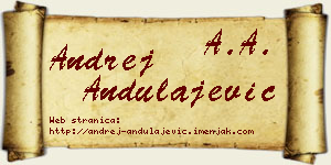 Andrej Andulajević vizit kartica